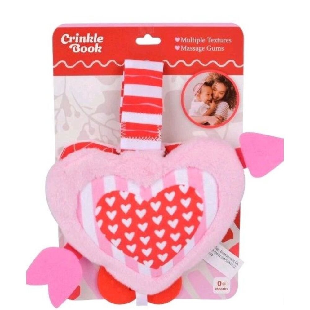 Sunny Days Deluxe Crinkle Book - Heart - Valentine's Day- Teether - Pink And Red